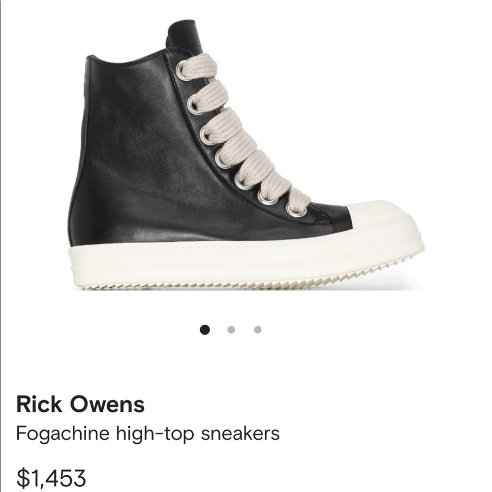 Rick Owens inspired high top leather sneakers